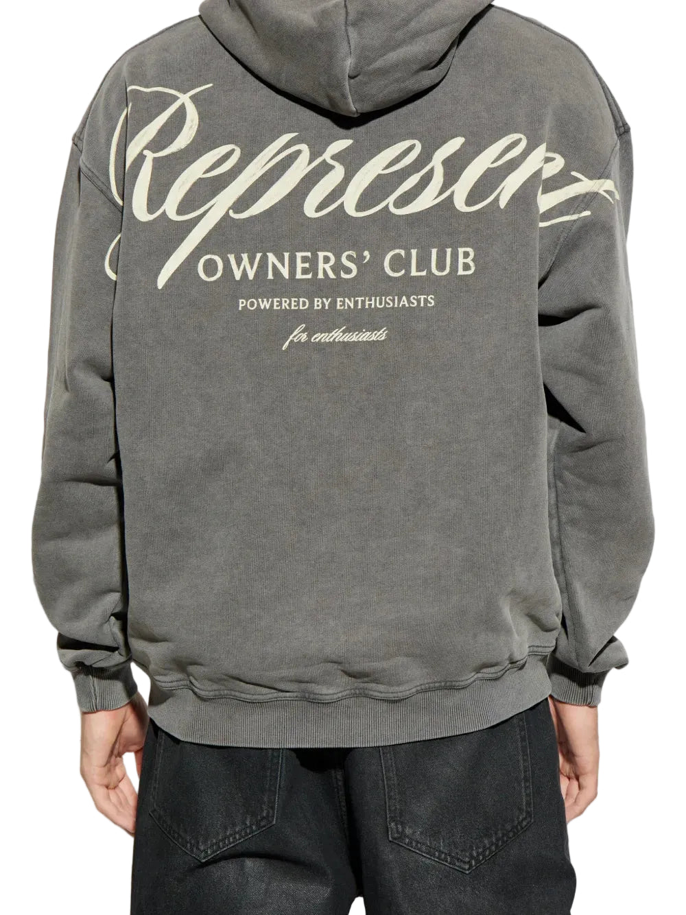 REPRESENT Owners Club Script Hoodie Vintage Grey