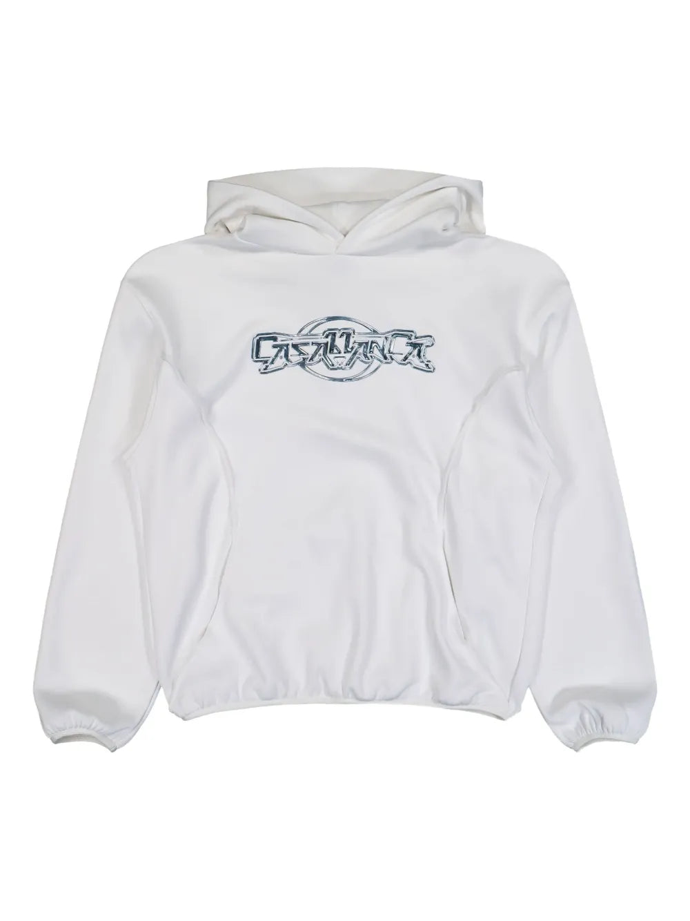casablanca panelled hoodie oversized white