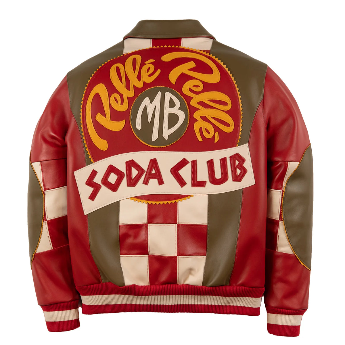 Pelle Pelle Checkered Soda Club Jacket OLIVE/CABERNET/MAIZE