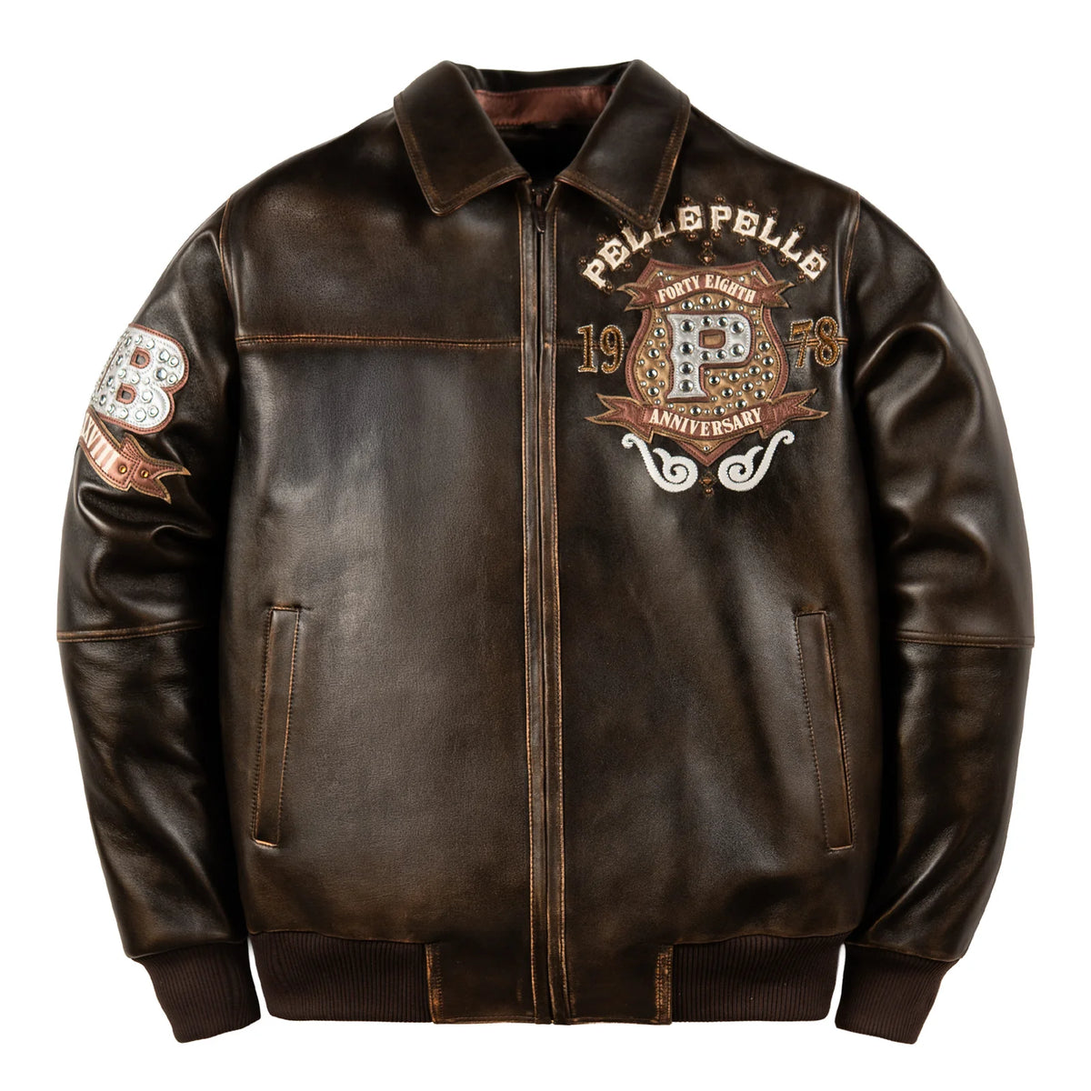 Pelle Pelle Unrivaled Anniversary Jacket  Brown Abrasion / Brown / Gold / Ivory