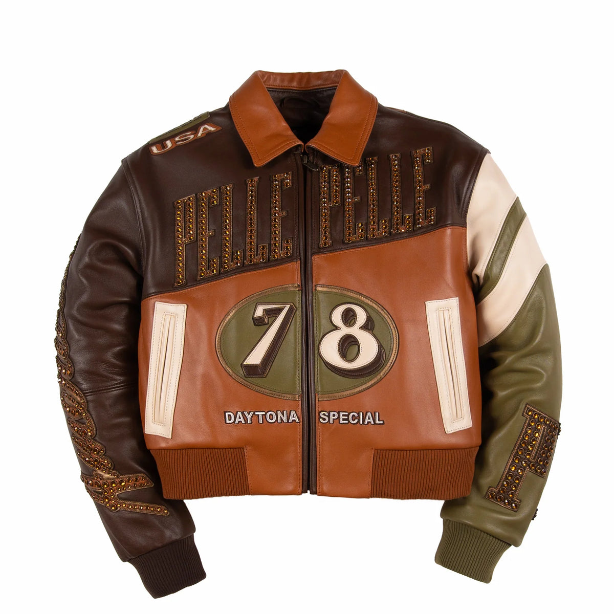 Pelle Pelle Daytona Special Womens Jacket - BROWN/COPPER/OLIVE