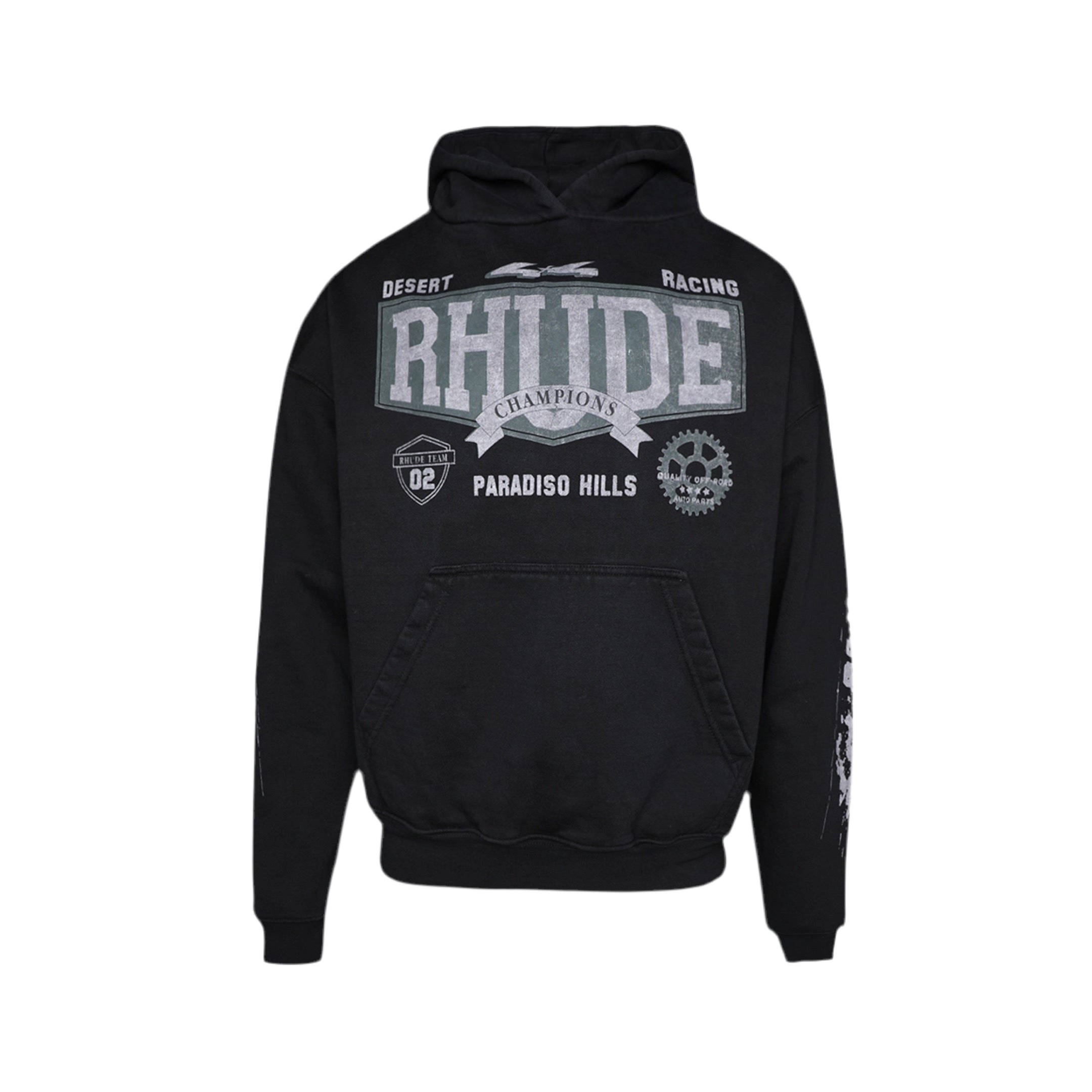 RHUDE BLACK VINTAGE HOODIE BLACK