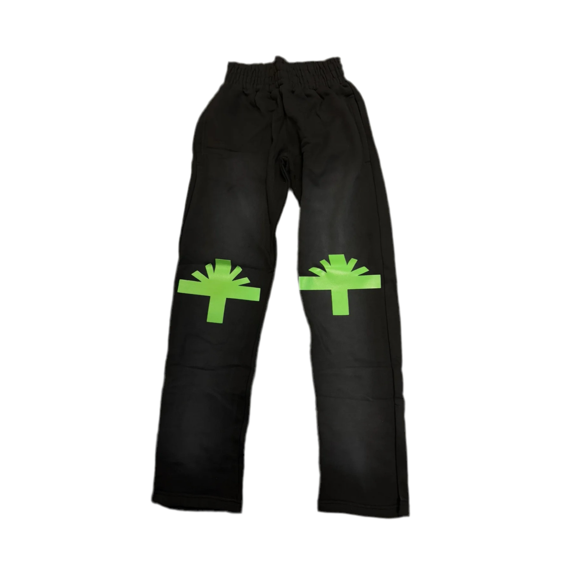Vertabrae Wide Leg Sweatpants Green Black
