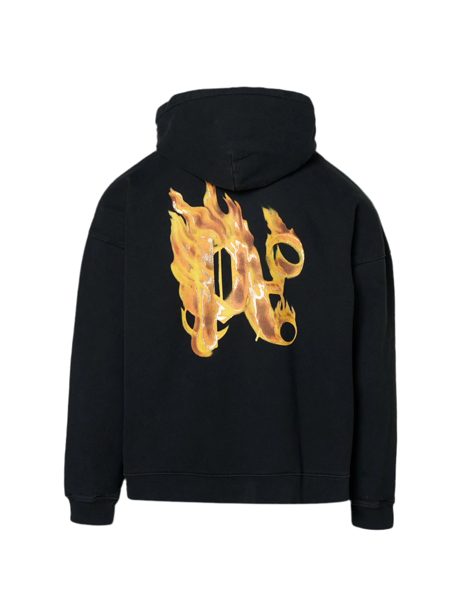 PALM ANGELS BURNING MONOGRAM HOOD BLACK