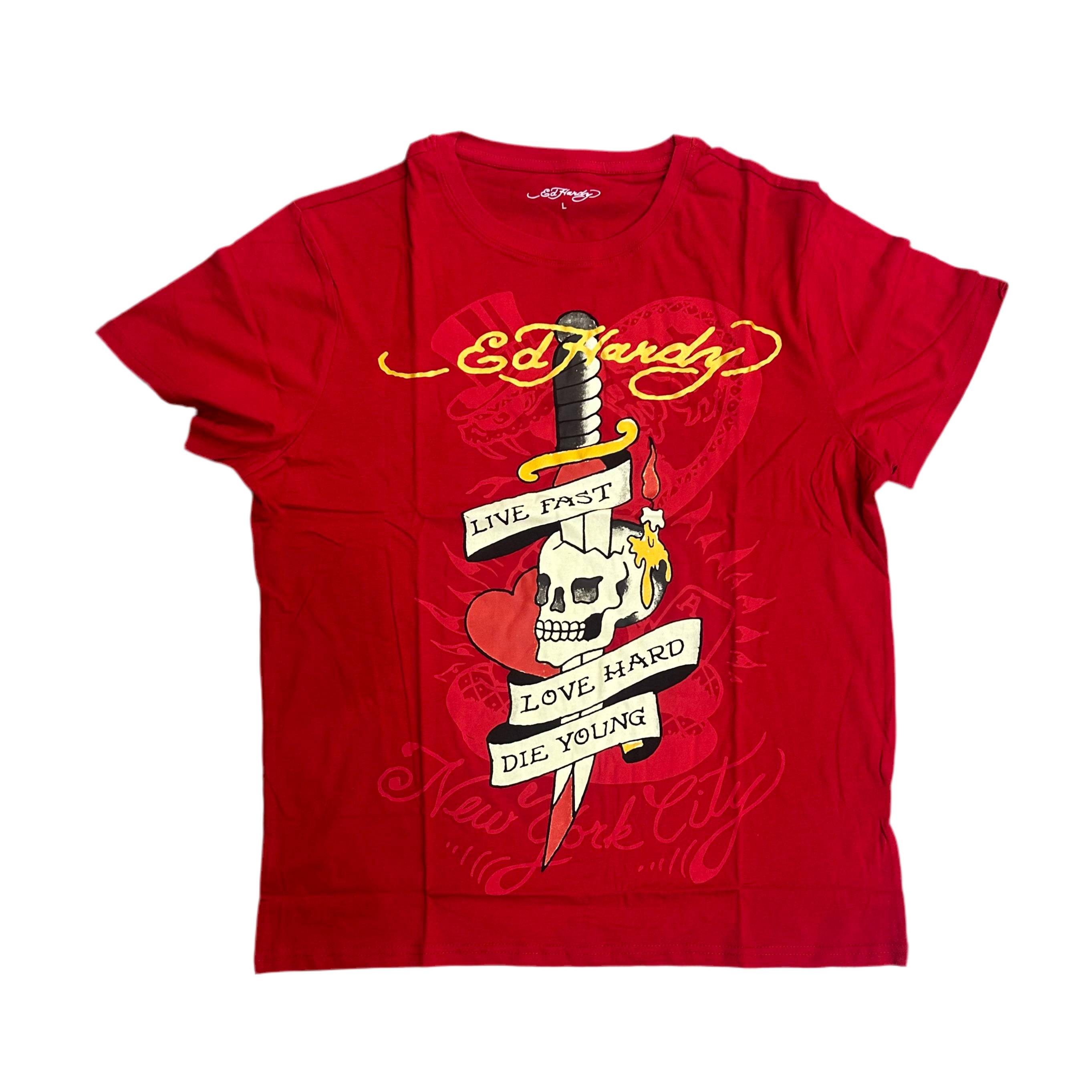ED HARDY LIVE RED TEE