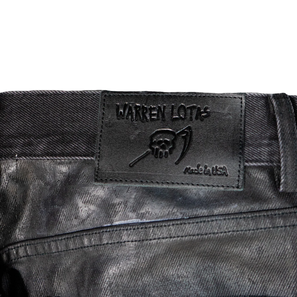 Warren Lotas Baggy Printed Jeans Black Plastisol