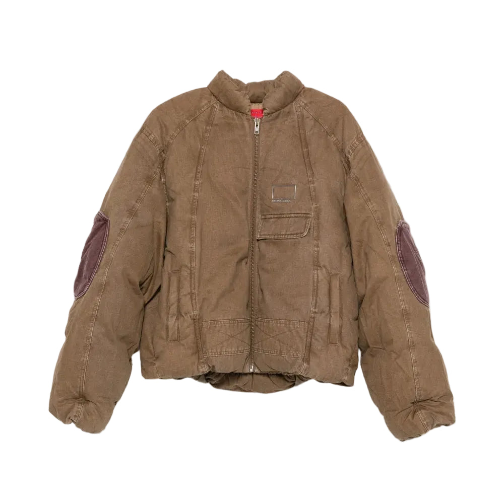 KID SUPER PORTRAIT PRINT PADDED COTTON JACKET - BROWN