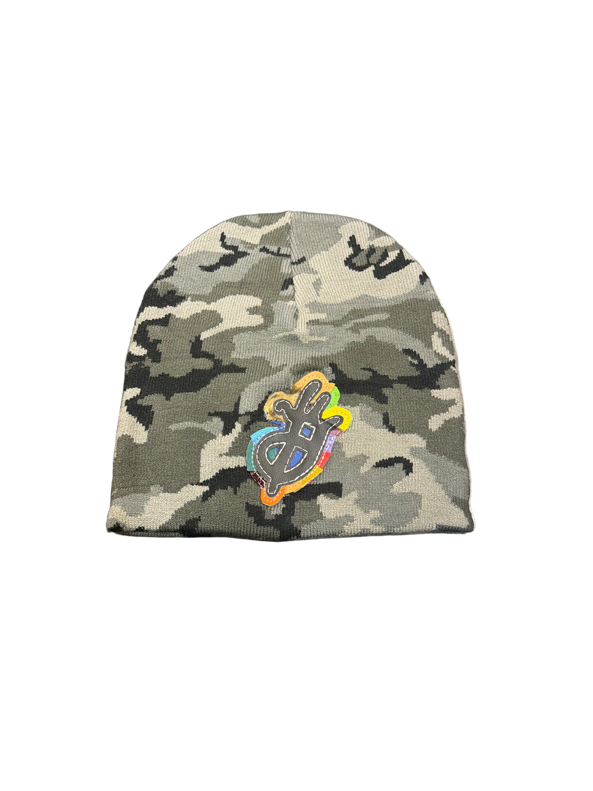 YKWYK Camo Multicolor Small Patch BEANIE