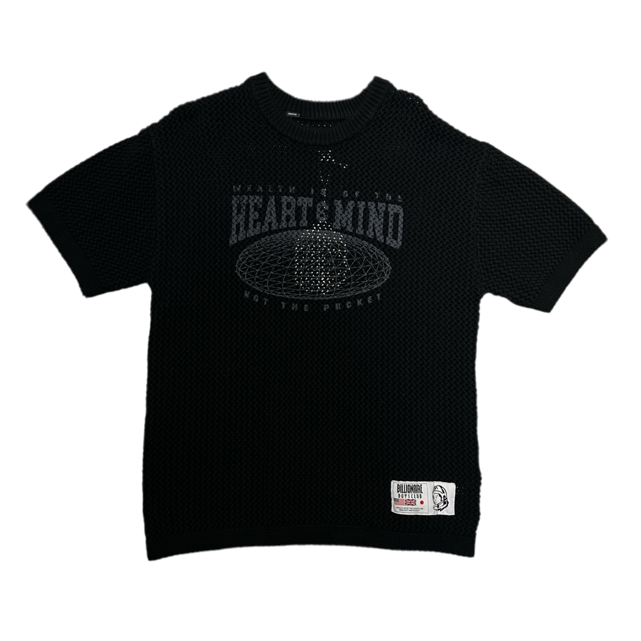 BILLIONAIRE BOYS CLUB BB MERCER JERSEY SS KNIT (CROPPED FIT) BLACK