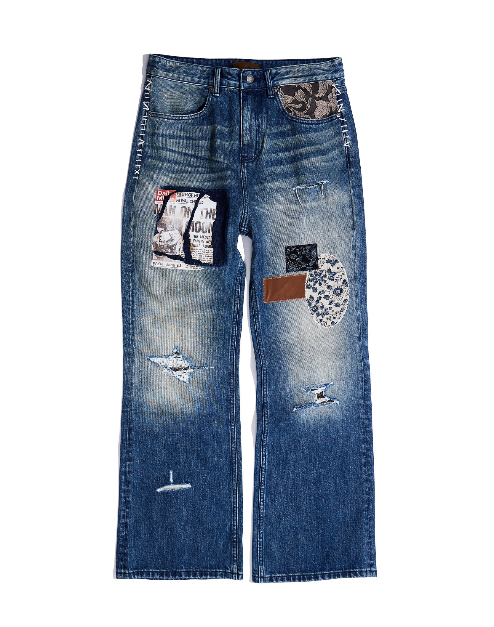 BIRTH OF ROYAL CHILD | Patchwork Fade Denim Pants