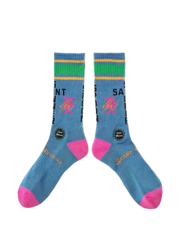 SAINT MXXXXXX x sean wotherspoon stripe socks blue