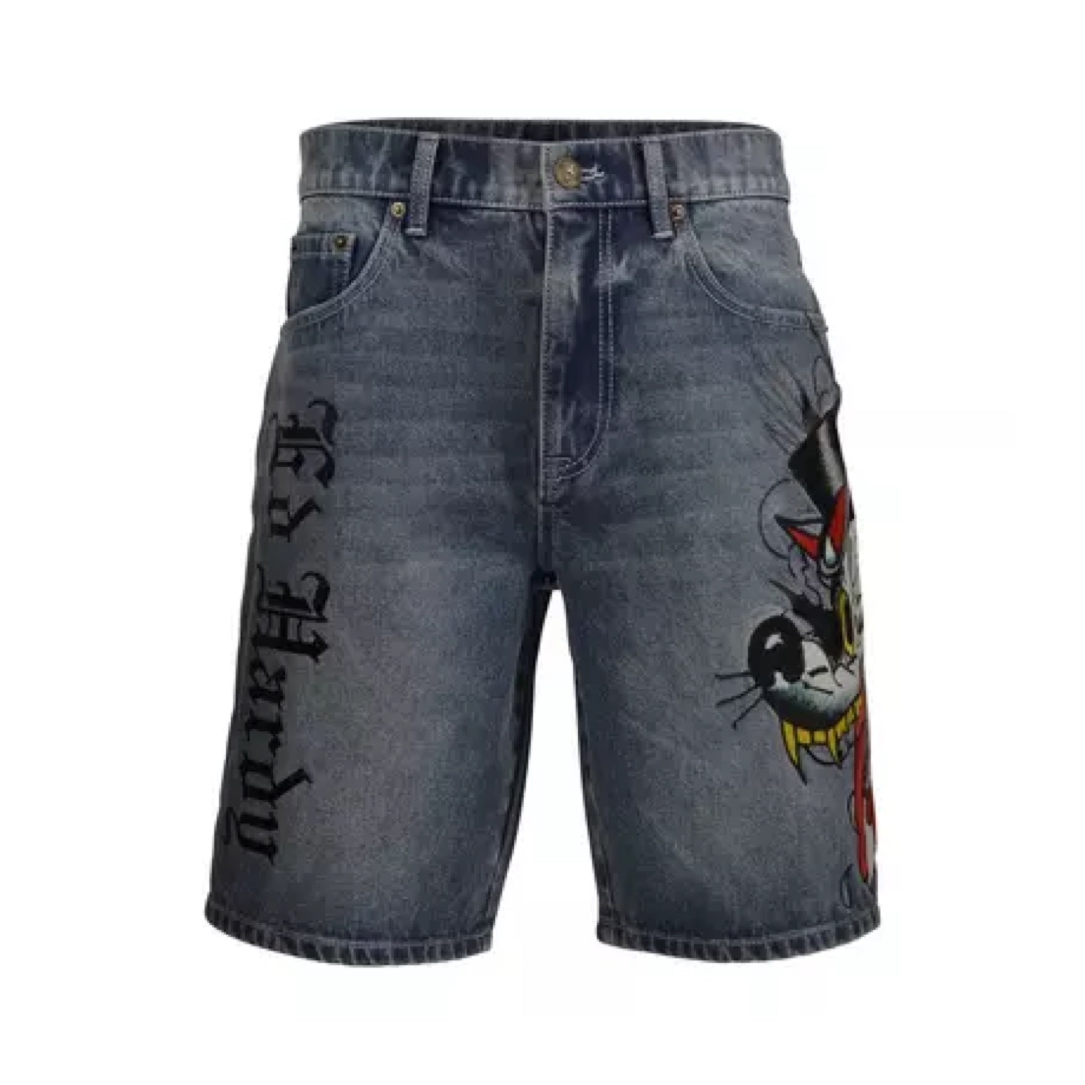 ED HARDY Panther Skater Denim Shorts