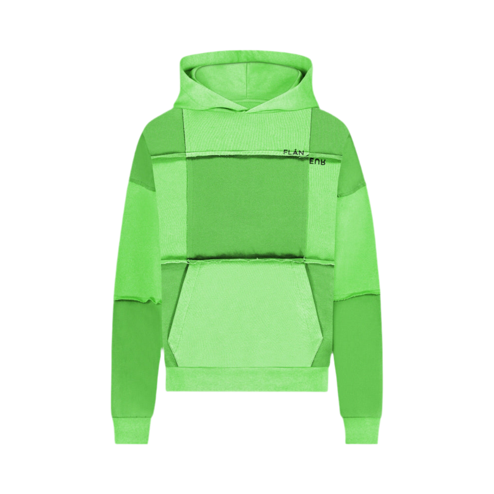 FLÂNEUR CUT & SEW HOODIE NEON GREEN
