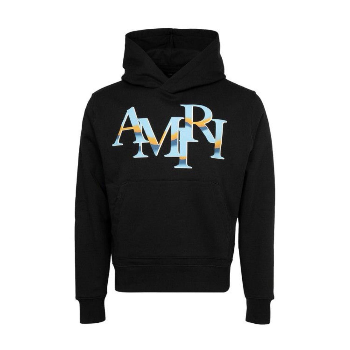 AMIRI STAGGERED CHROME HOODIE BLACK