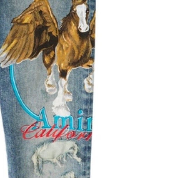 AMIRI PRINTED AND EMBROIDERED PEGASUS JEAN