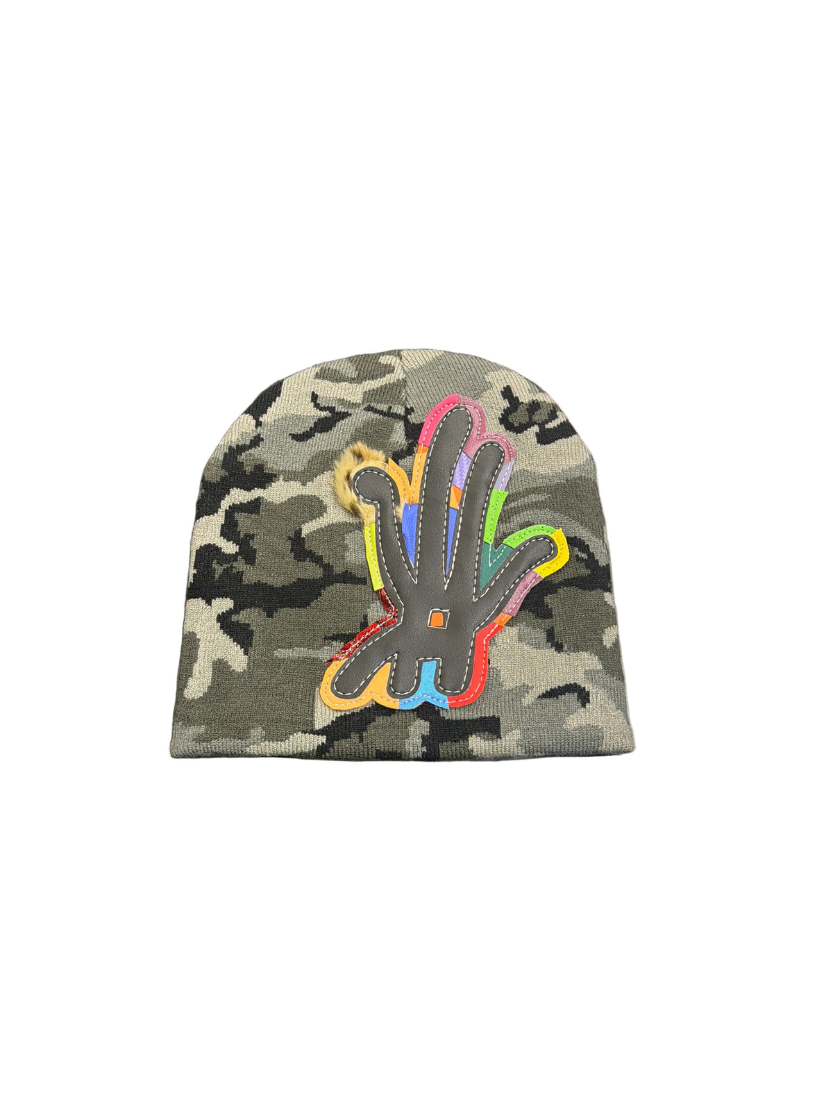 YKWYK GREY CAMO MULTICOLOR BEANIE