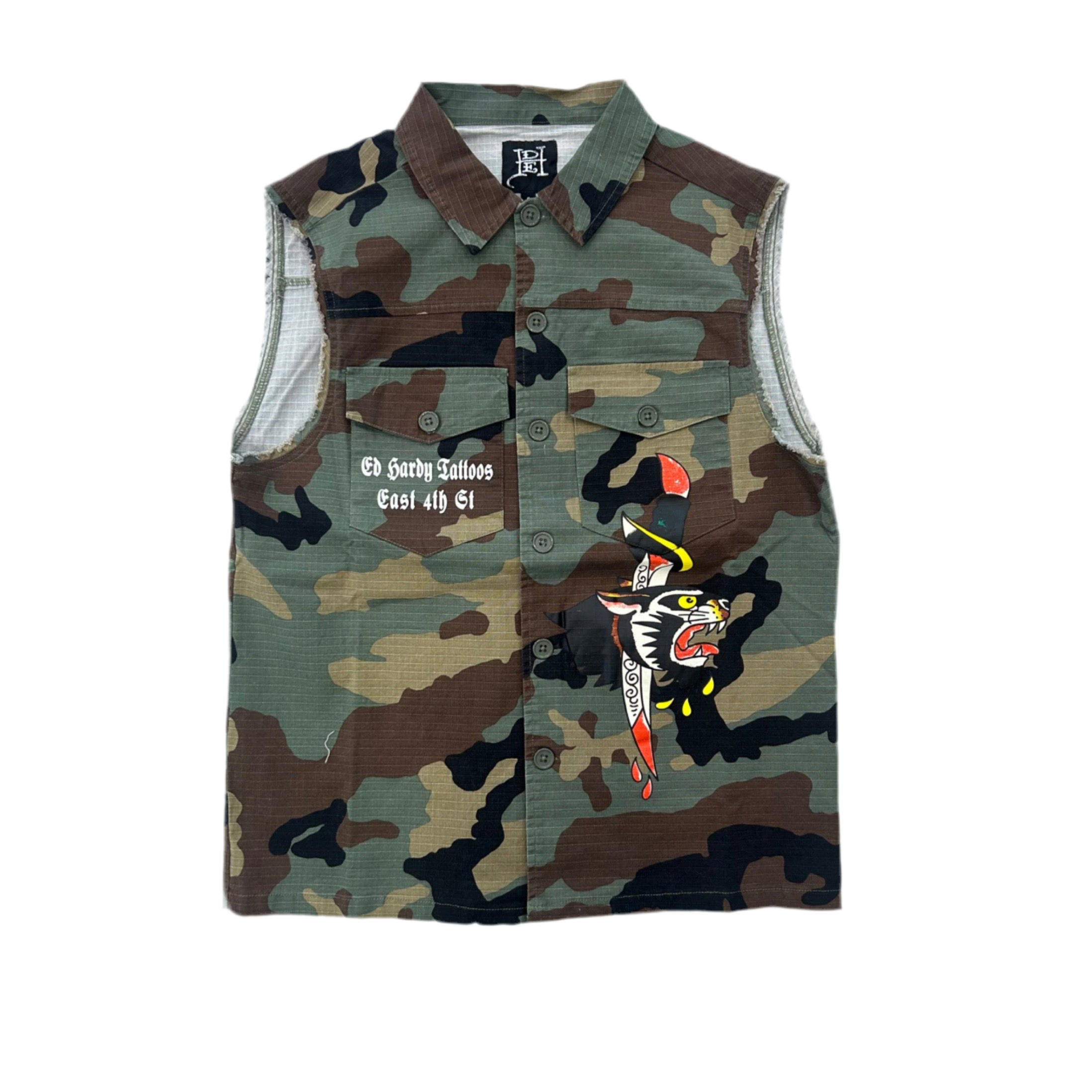 ED HARDY TWILL WOVEN SLEEVELESS TEE