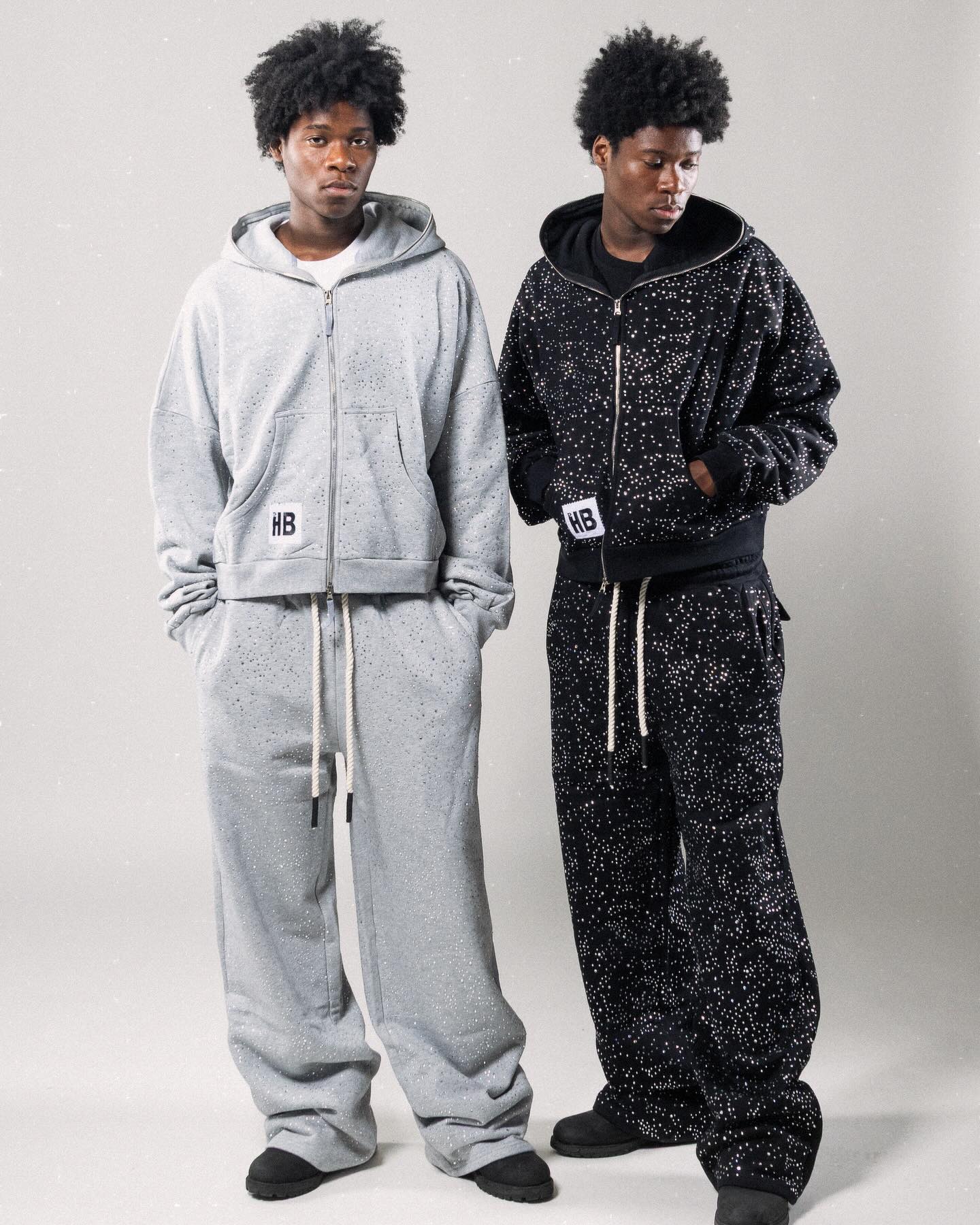 HYPEBOYS UNIFROM BLING HOODIE (GREY)