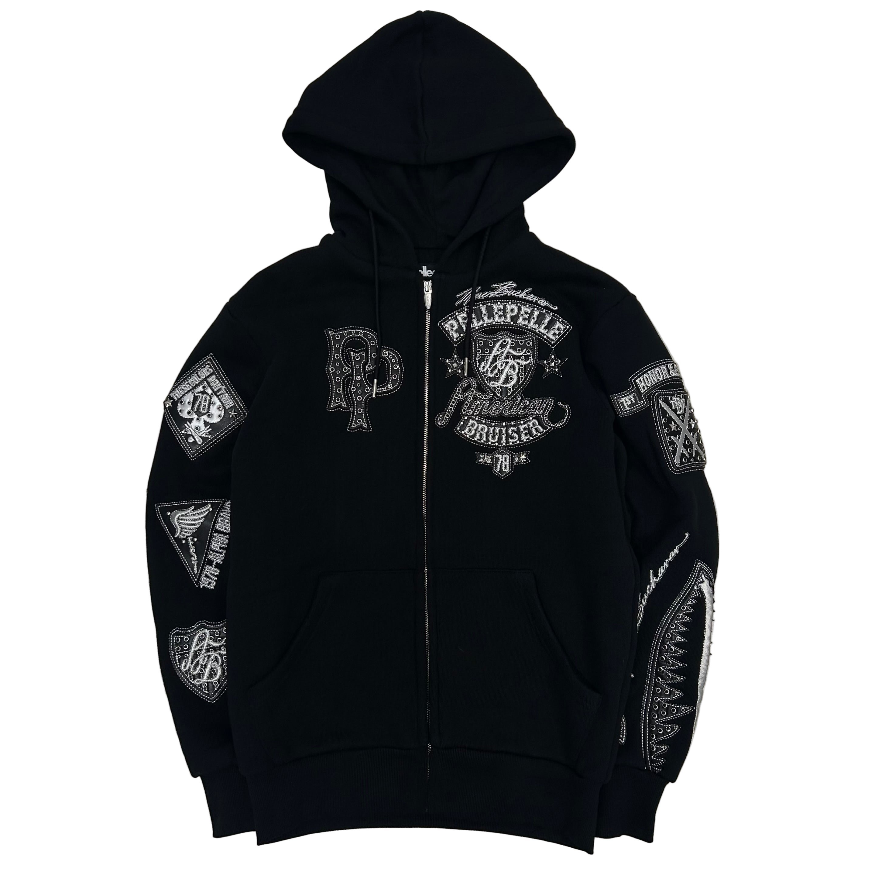 Pelle Pelle Bruiser Zip Up Hoodie in Black