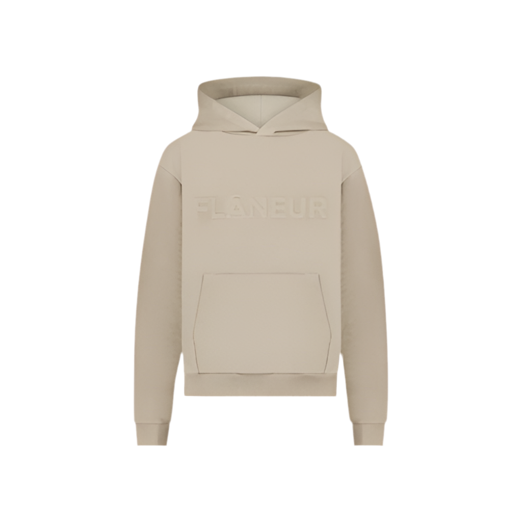 FLANEUR Embossed Hoodie Sand