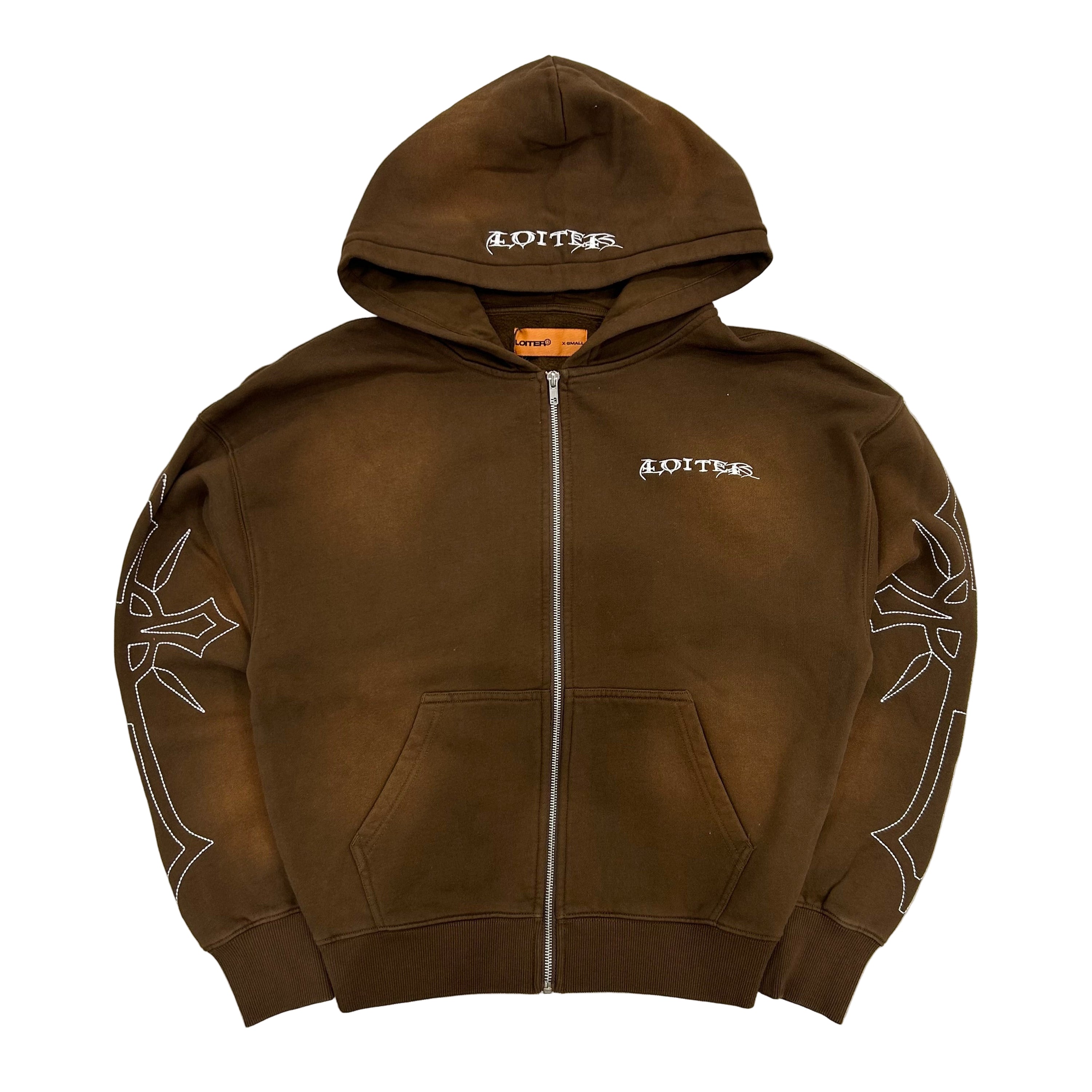 LOITER Atmosphere Zip Hoodie In Brown