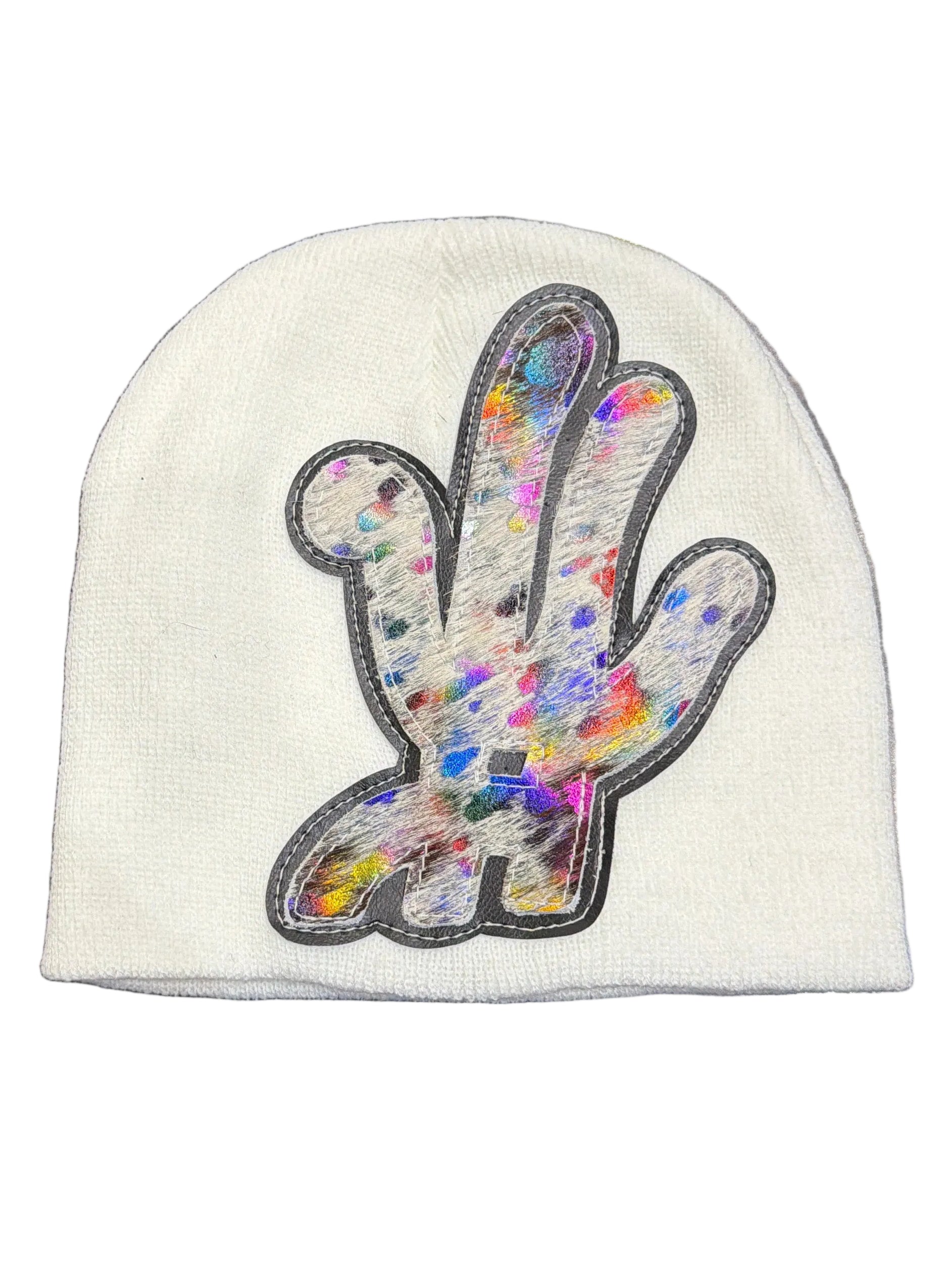 YKWYK FUR BEANIE WHITE/MULTI
