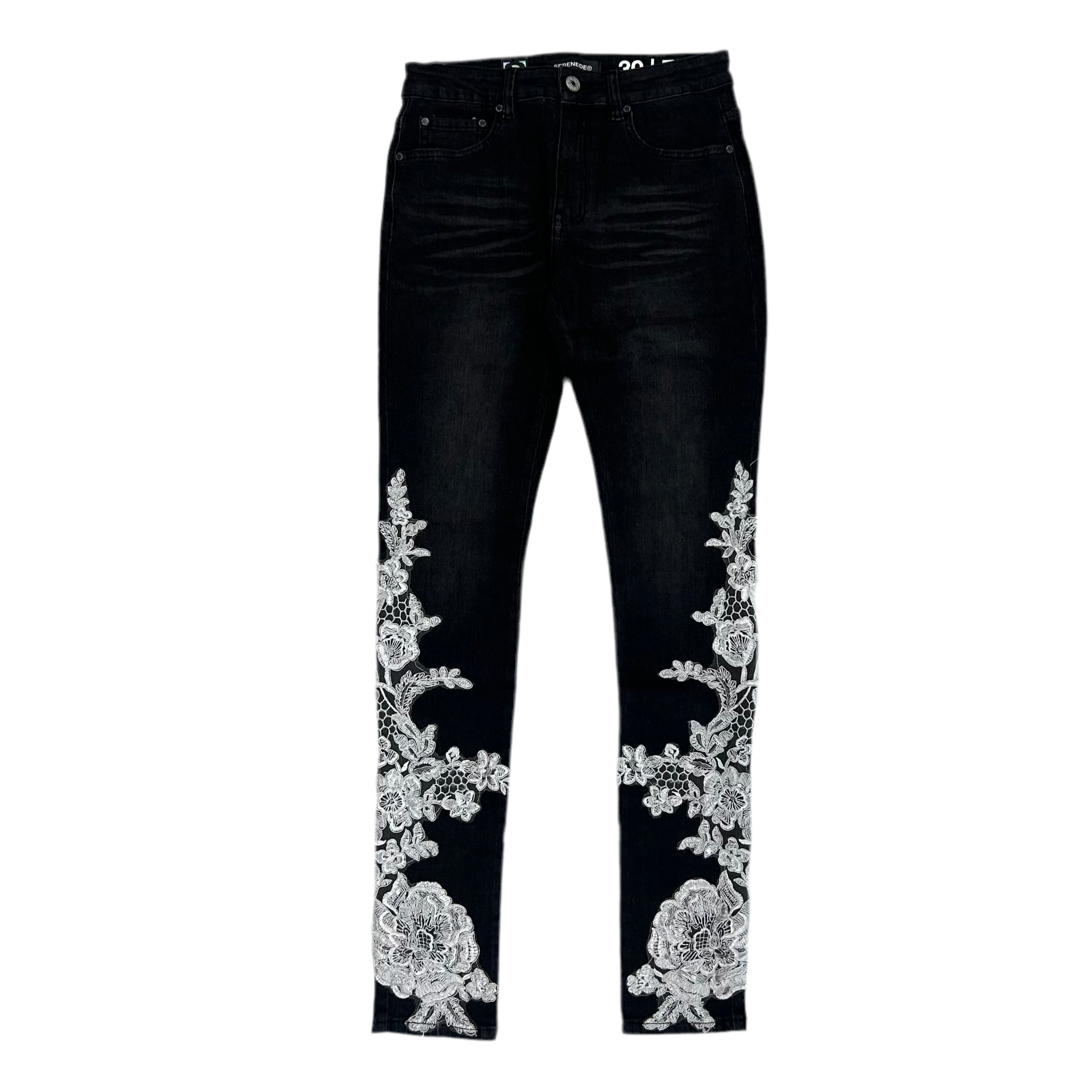 SERENEDE ''& Wisdom" Jeans (Blk/lace)
