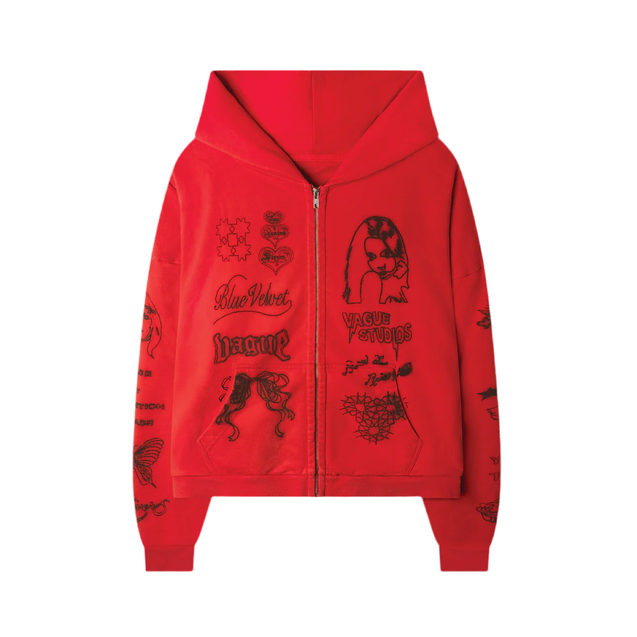 VAGUE STUDIOS SKIN DEEP ZIP UP RED