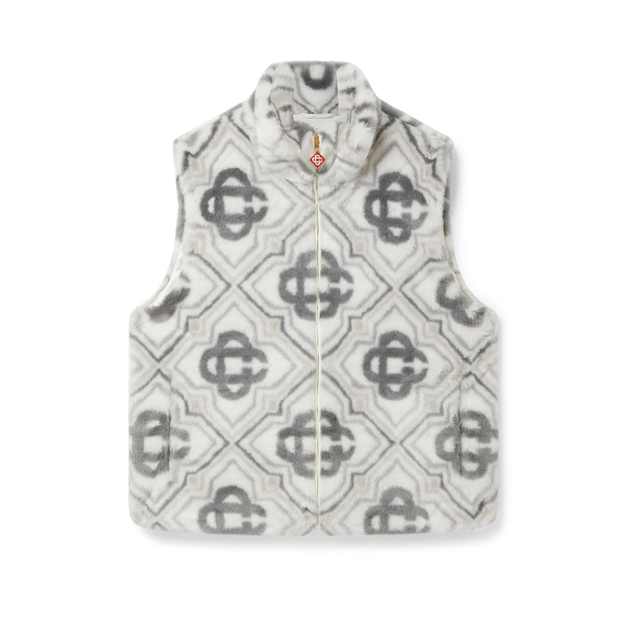 CASABLANCA FAUX FUR MONOGRAM GILET
