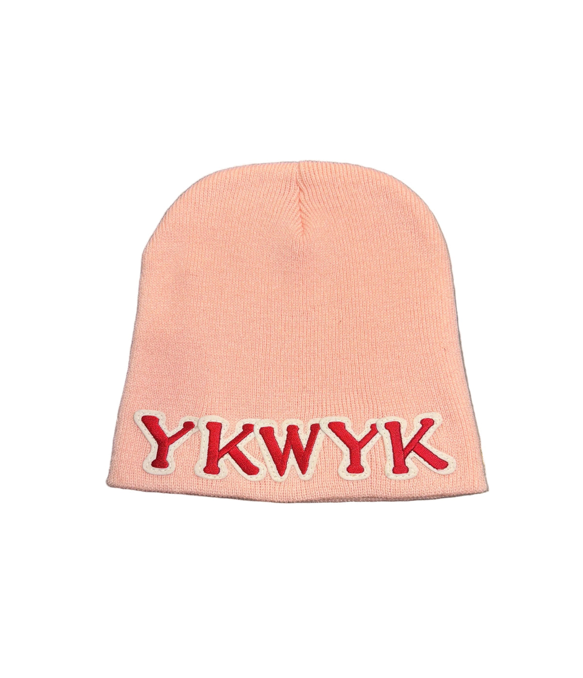 YKWYK PINK EMBROIDERED BEANIE