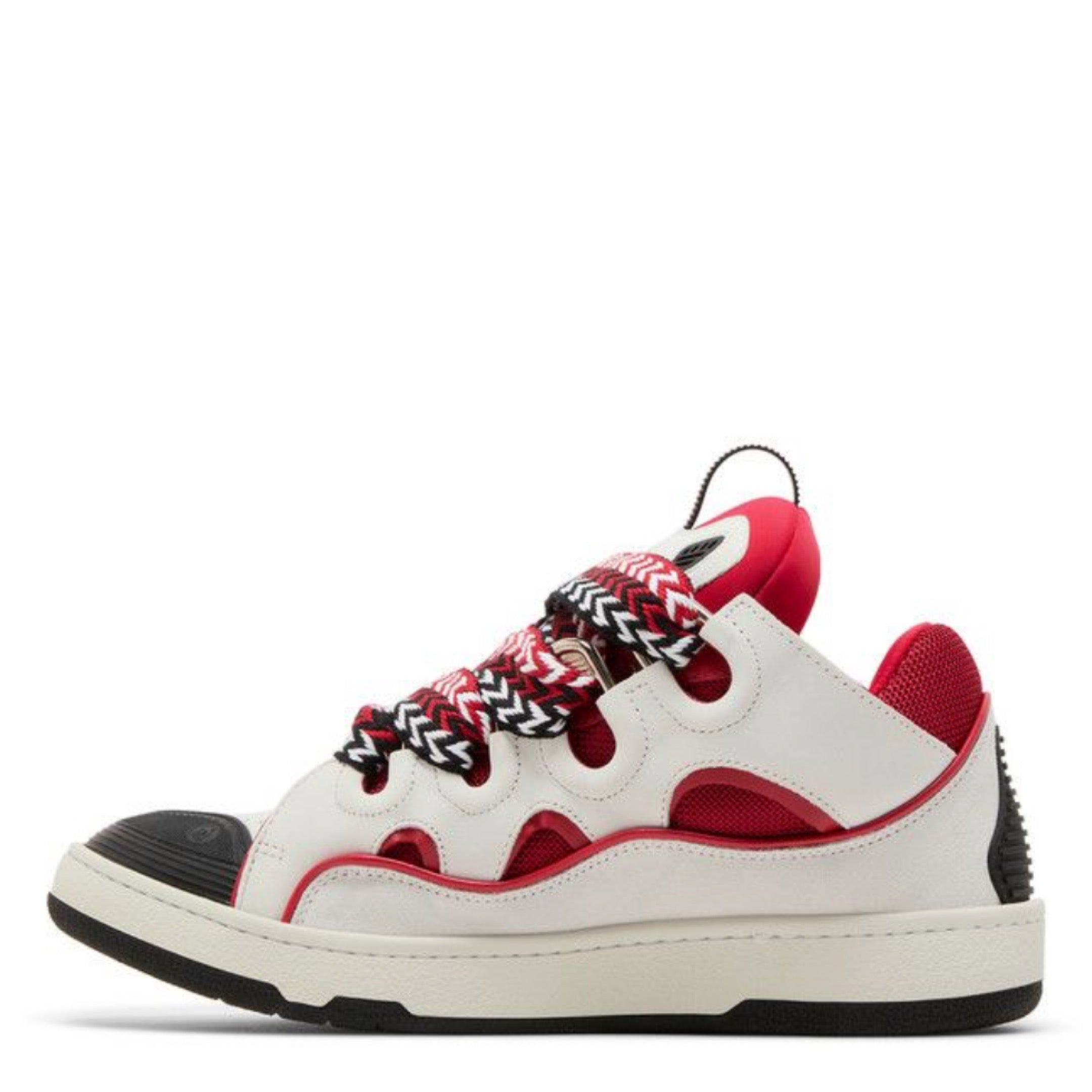 LANVIN CURB SNEAKER RED WHTIE & BLACK