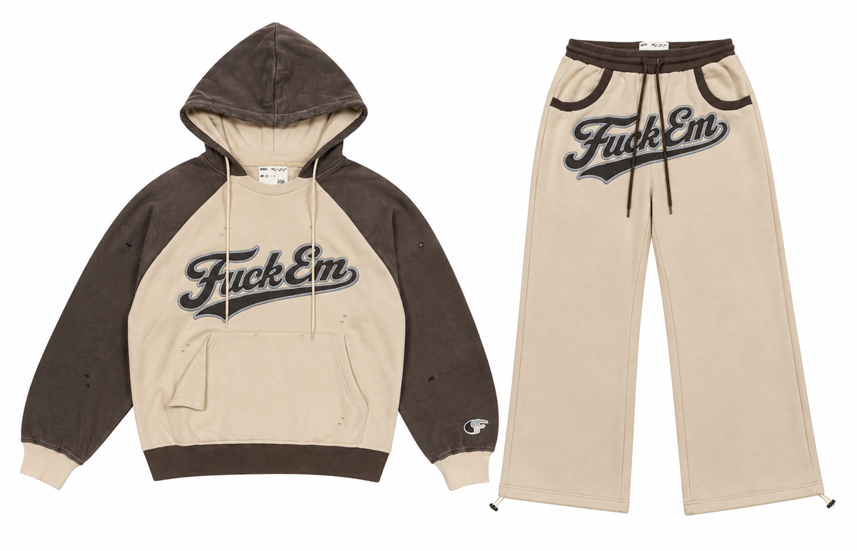 FUCK EM BROWN PULLOVER SET