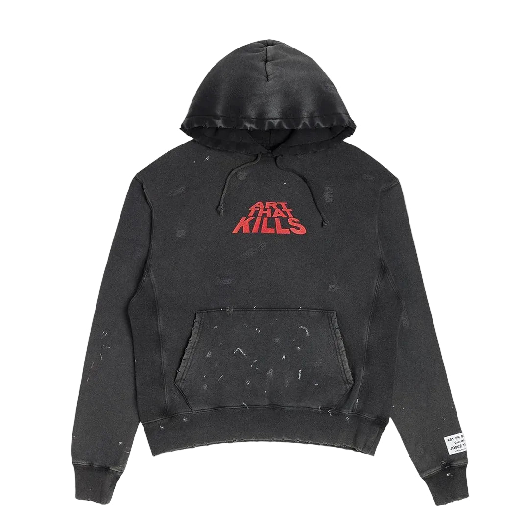 Gallery Dept. ATK Distressed Logo Hoodie Faded Black