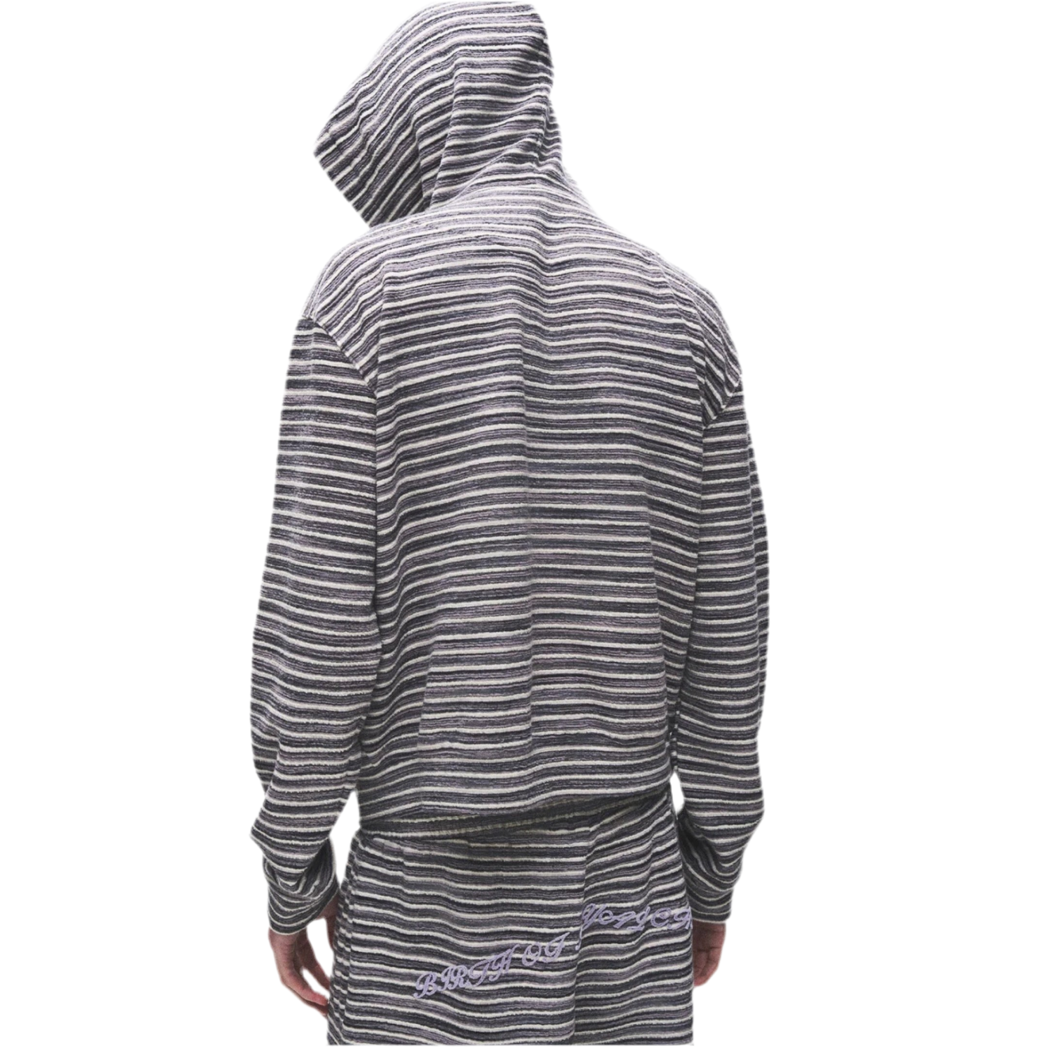 BIRTH OF ROYAL CHILD Striped Knit Set in Grey