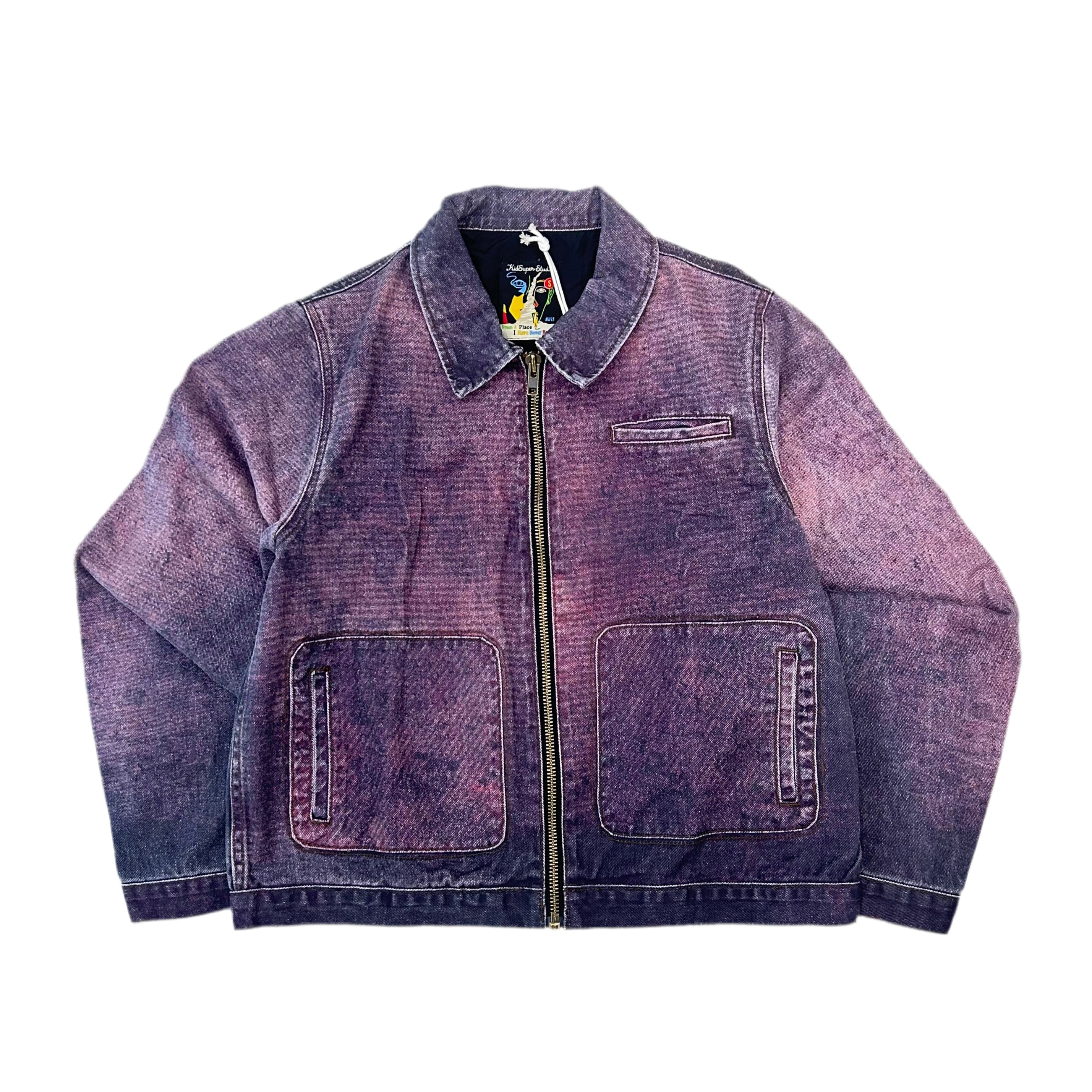 Kid Super Printed Distressed Coat Purple