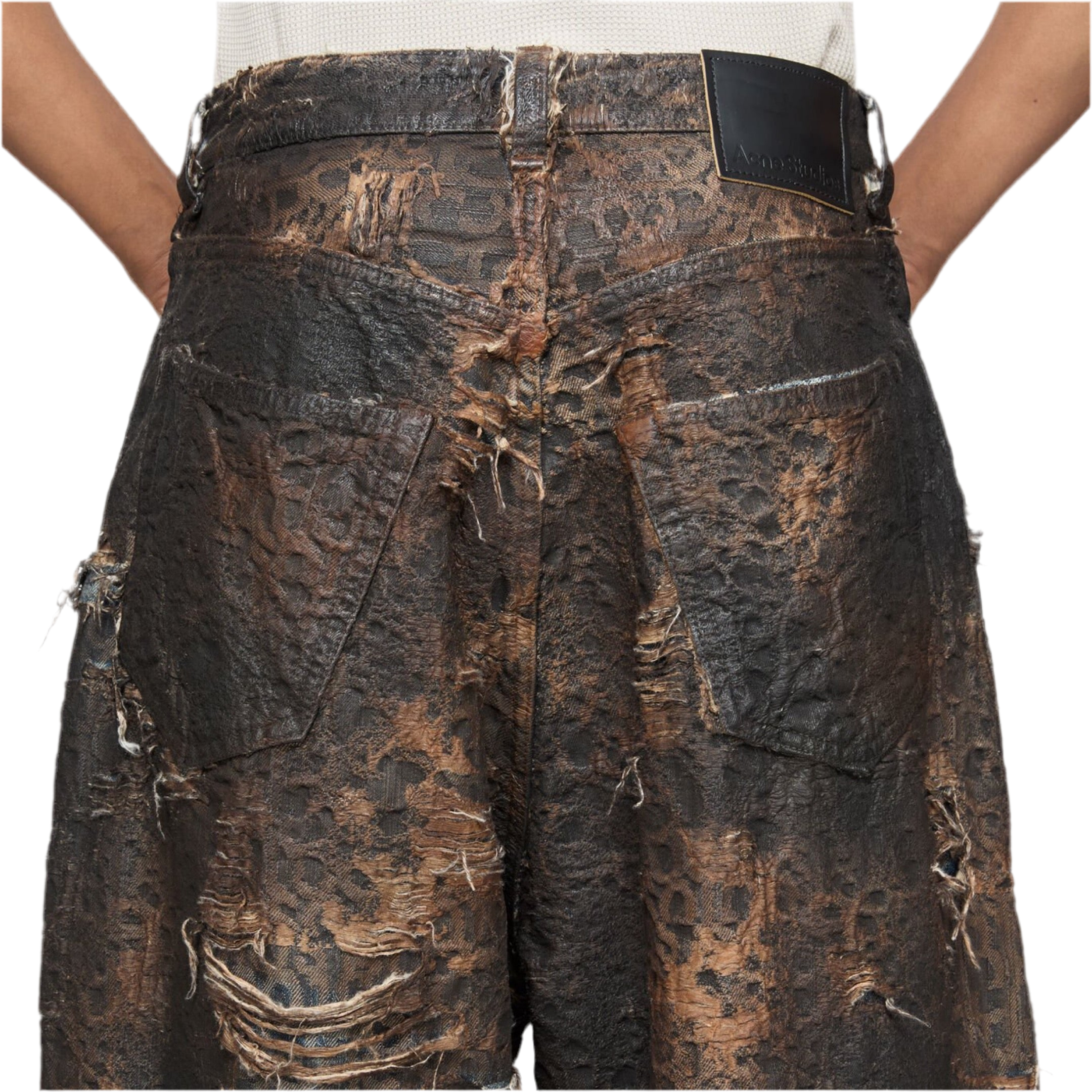 ACNE STUDIOS SUPER BAGGY FIT JEANS B00406 BROWN - 2023