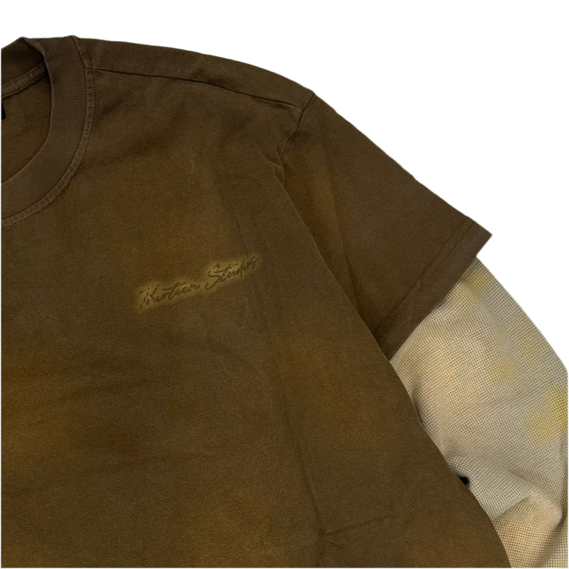 THIRTEEN STUDIOS 'WASHED BROWN' THERMAL TEE