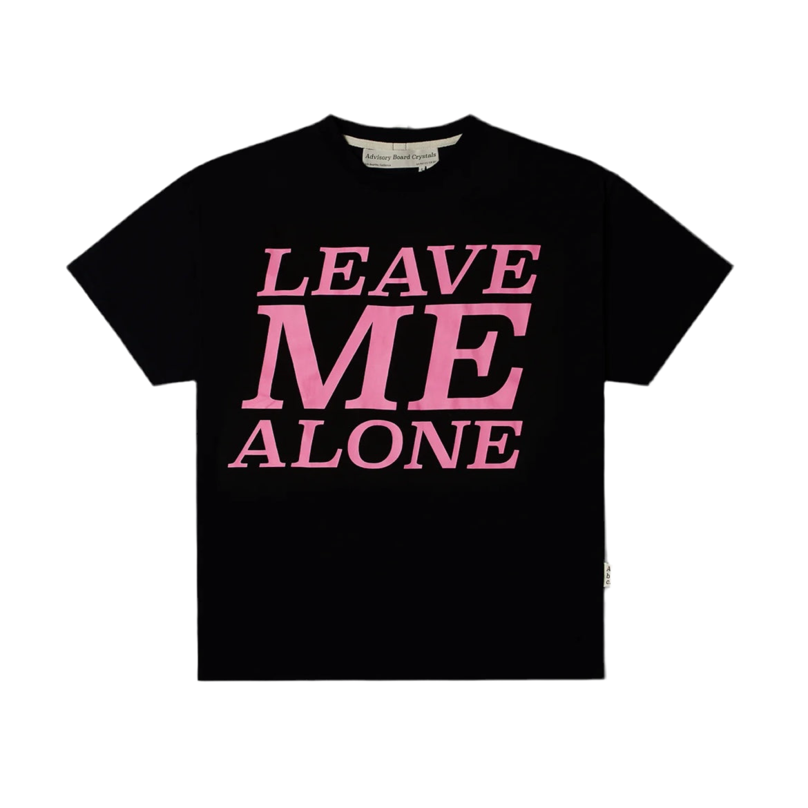 Abc. LEAVE ME ALONE SHORT SLEEVE TEE BLACK & PINK