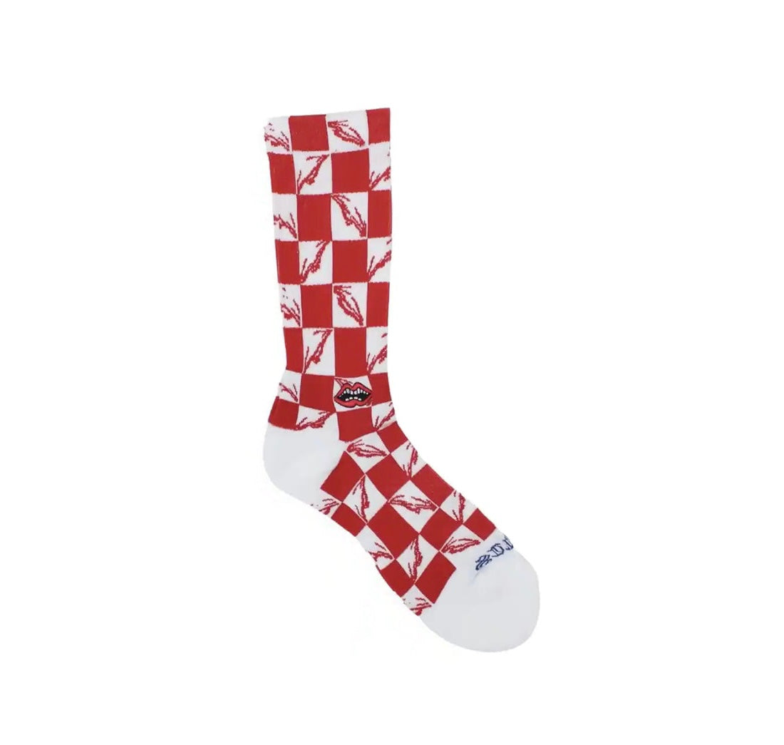 Red Chrome Hearts Matty Boy 99 Eyes Socks