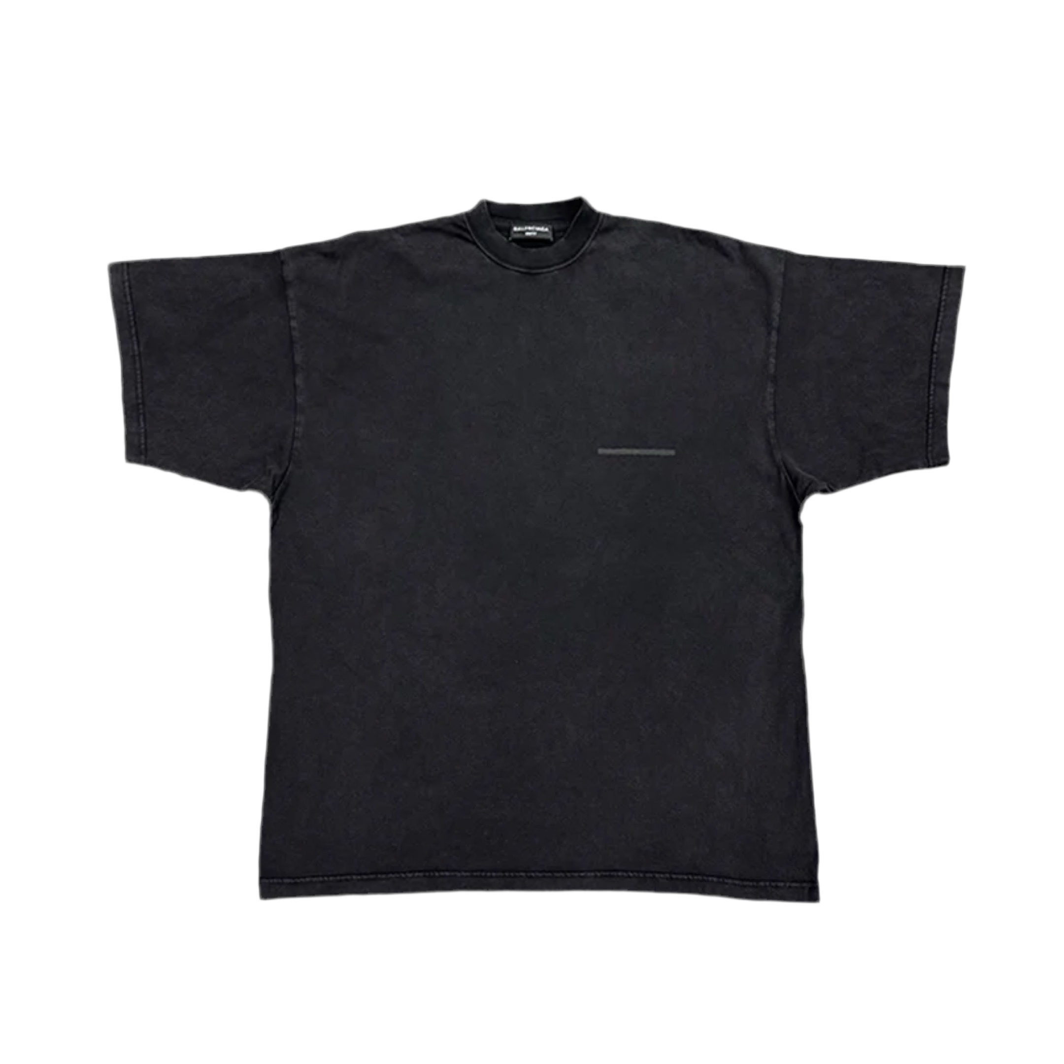 BALENCIAGA STRIKE 1917 PRINT VINTAGE TEE BLACK OVERSIZED