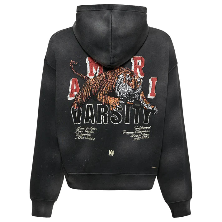 Amiri Black & White Tiger Varsity Logo Hoodie
