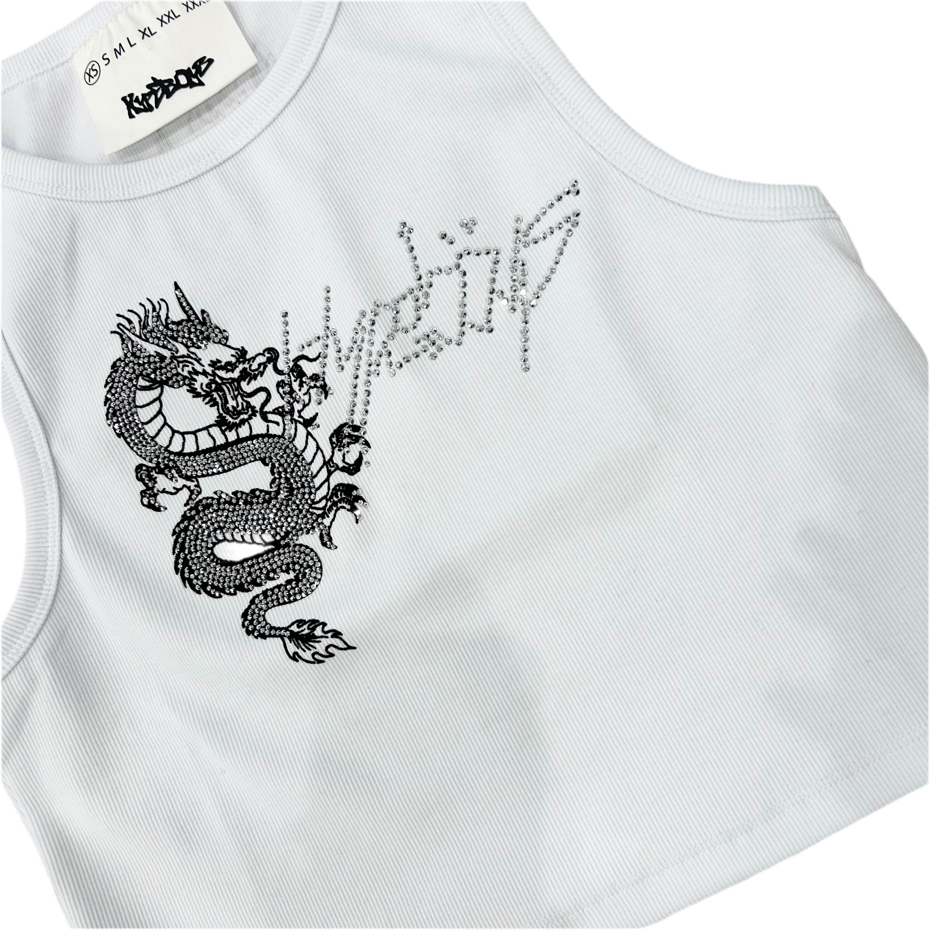 HYPEBOYS CROPPED BLACK & WHITE SNAKE TANK WOMEN