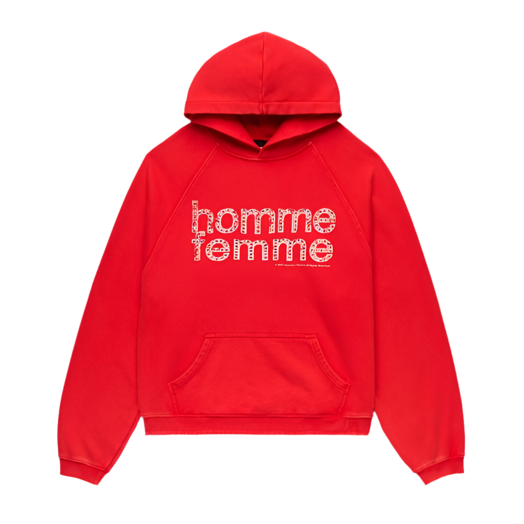 HOMME + FEMME MARDI GRAS HOODIE RED