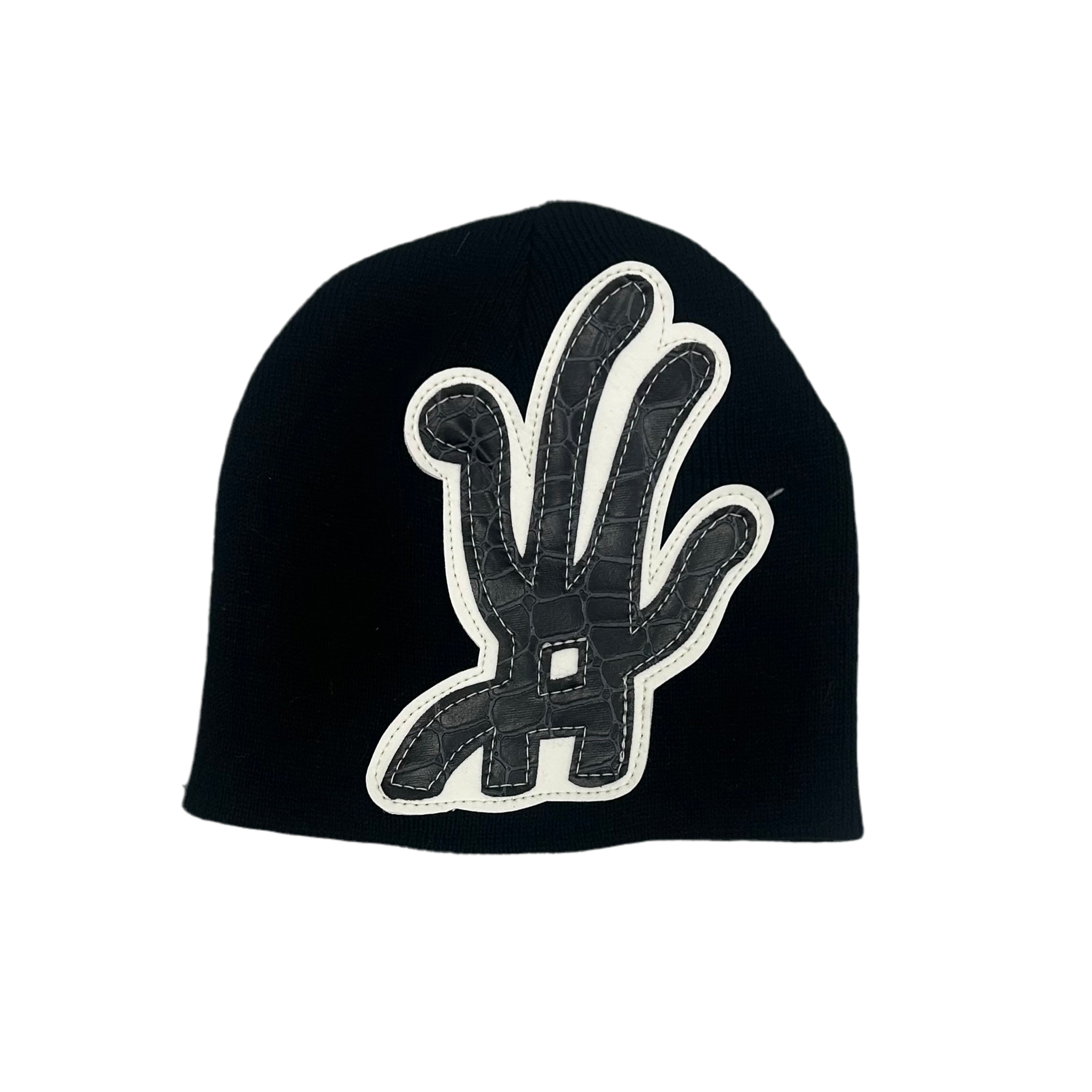 YKWYK BLACK CRACKED BEANIE