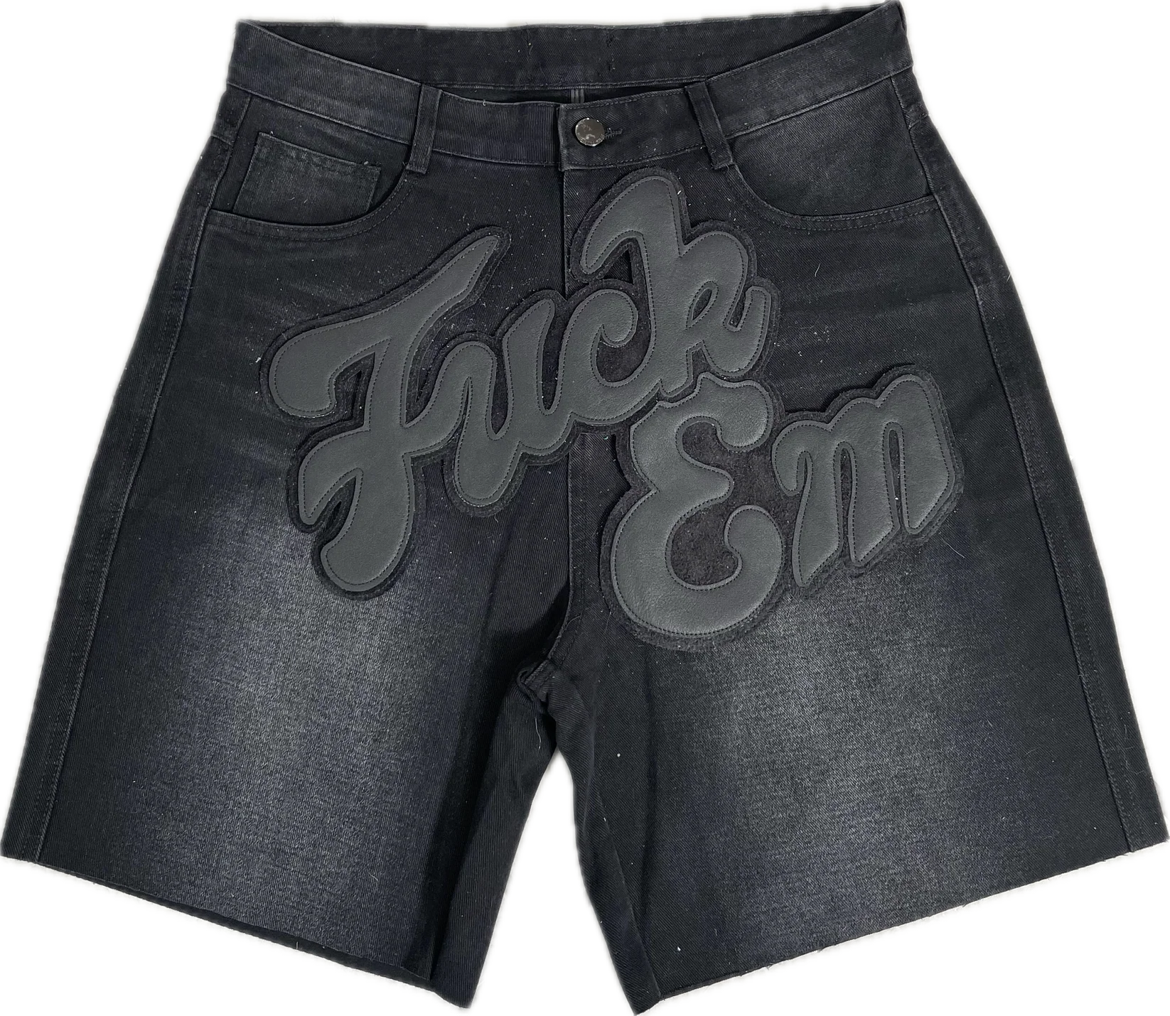 The Fuck Em Store Jean Shorts Black & Black