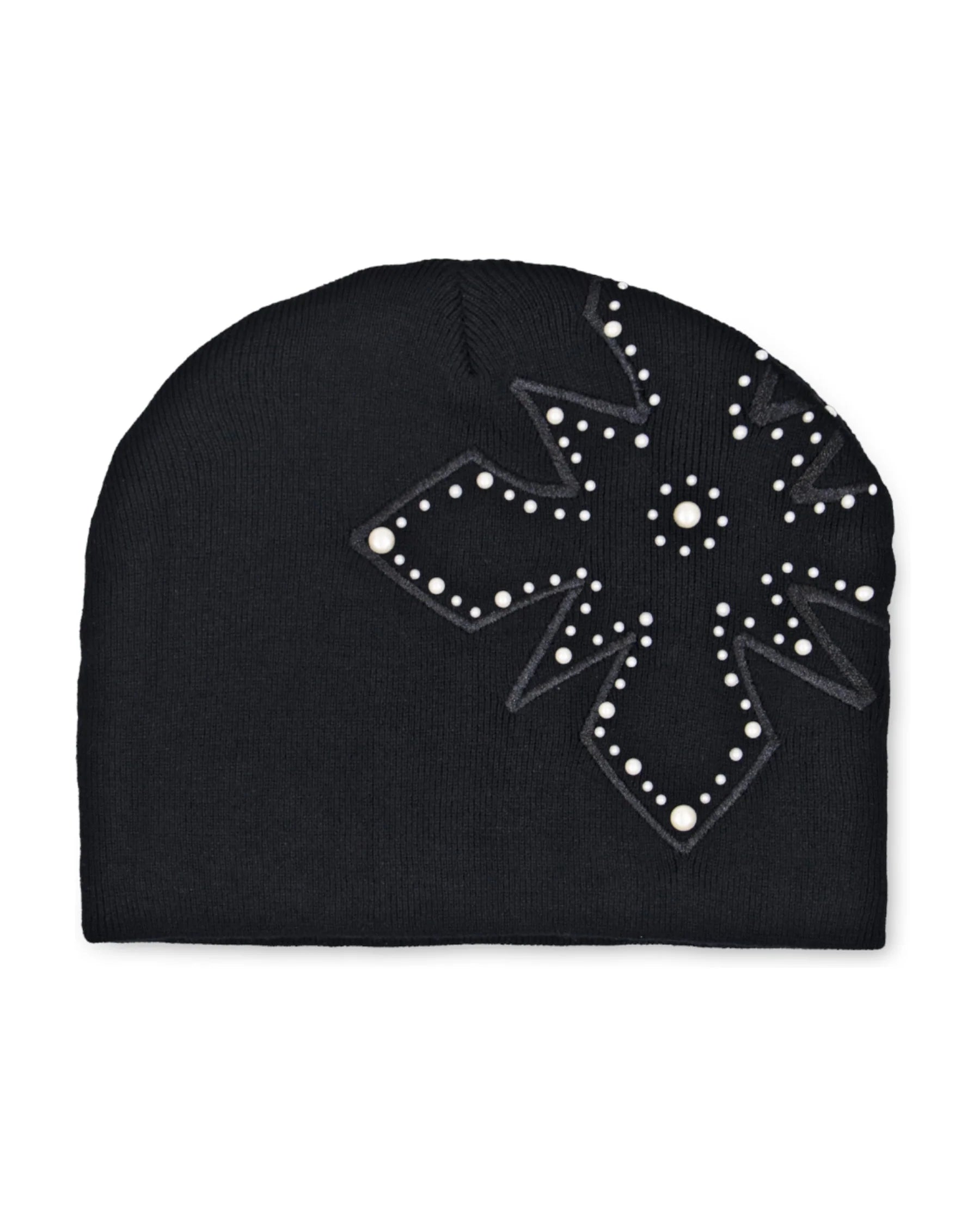 We Are Righteous Pearl Logo Beanie In Black
