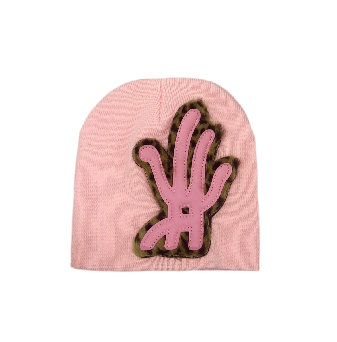 YKWYK PINK & CHEETAH PRINT BEANIE