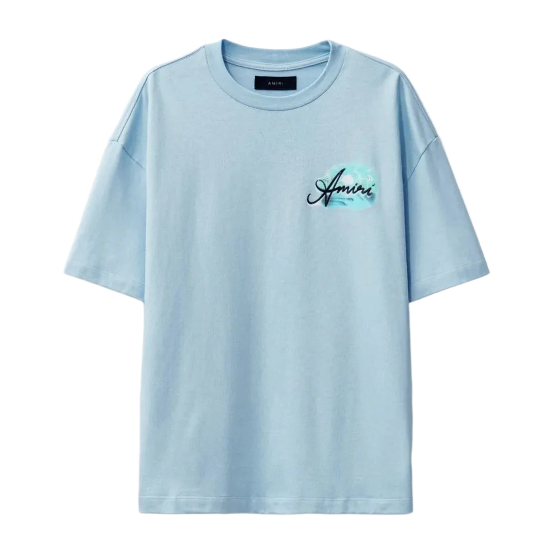 Amiri Paradise Airbrush Tee Cerulean
