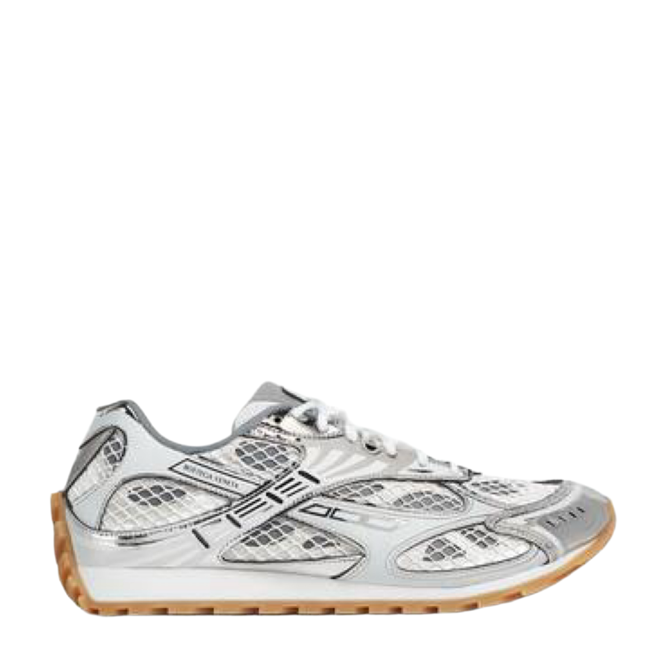 BOTTEGA VENETA Orbit Sneaker Silver White Optic White Rubber