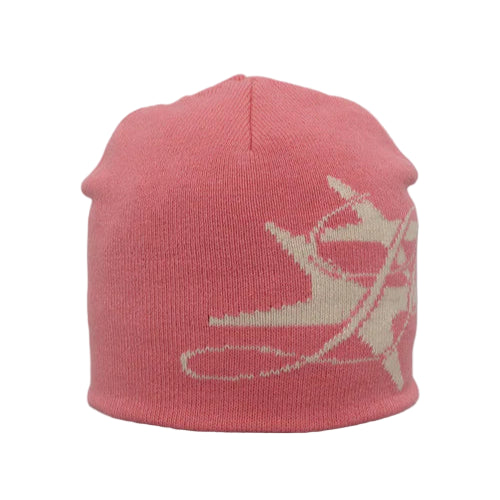 LOITER Hybrid Skull Knit Beanie Pink